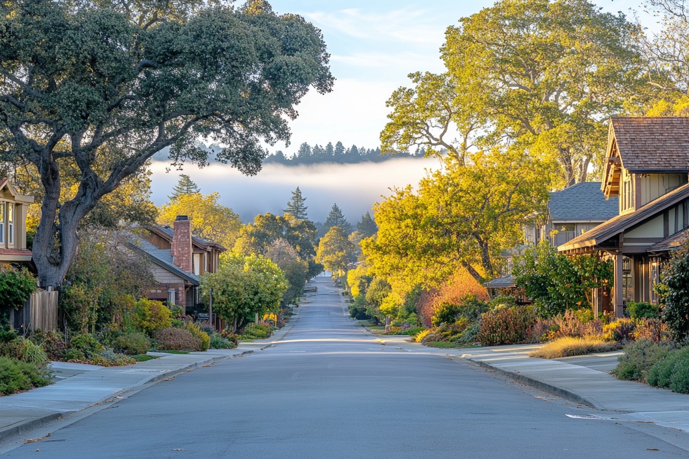 Marin County neighborhood with a well-maintained hardwood floor